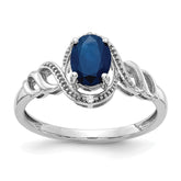 10k White Gold Sapphire and Diamond Ring
